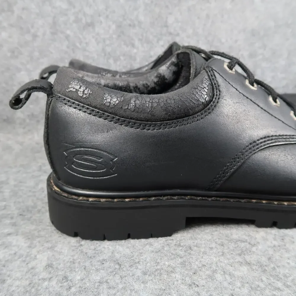 Skechers Shoes Mens 10 Tom Cat Derby Oxfords Chunky Lug Sole Work Leather Black